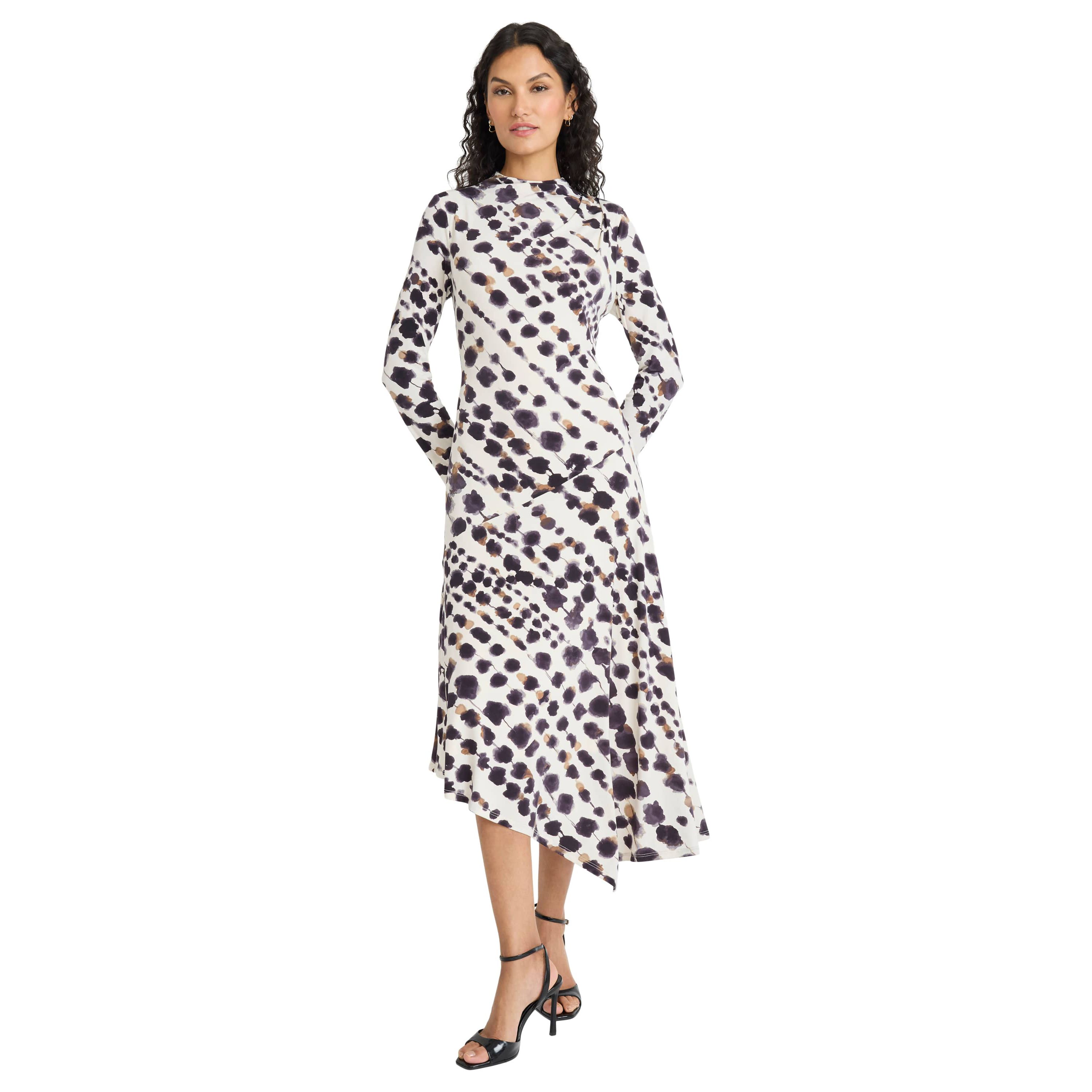 Asymmetrical Blurred Print Dress