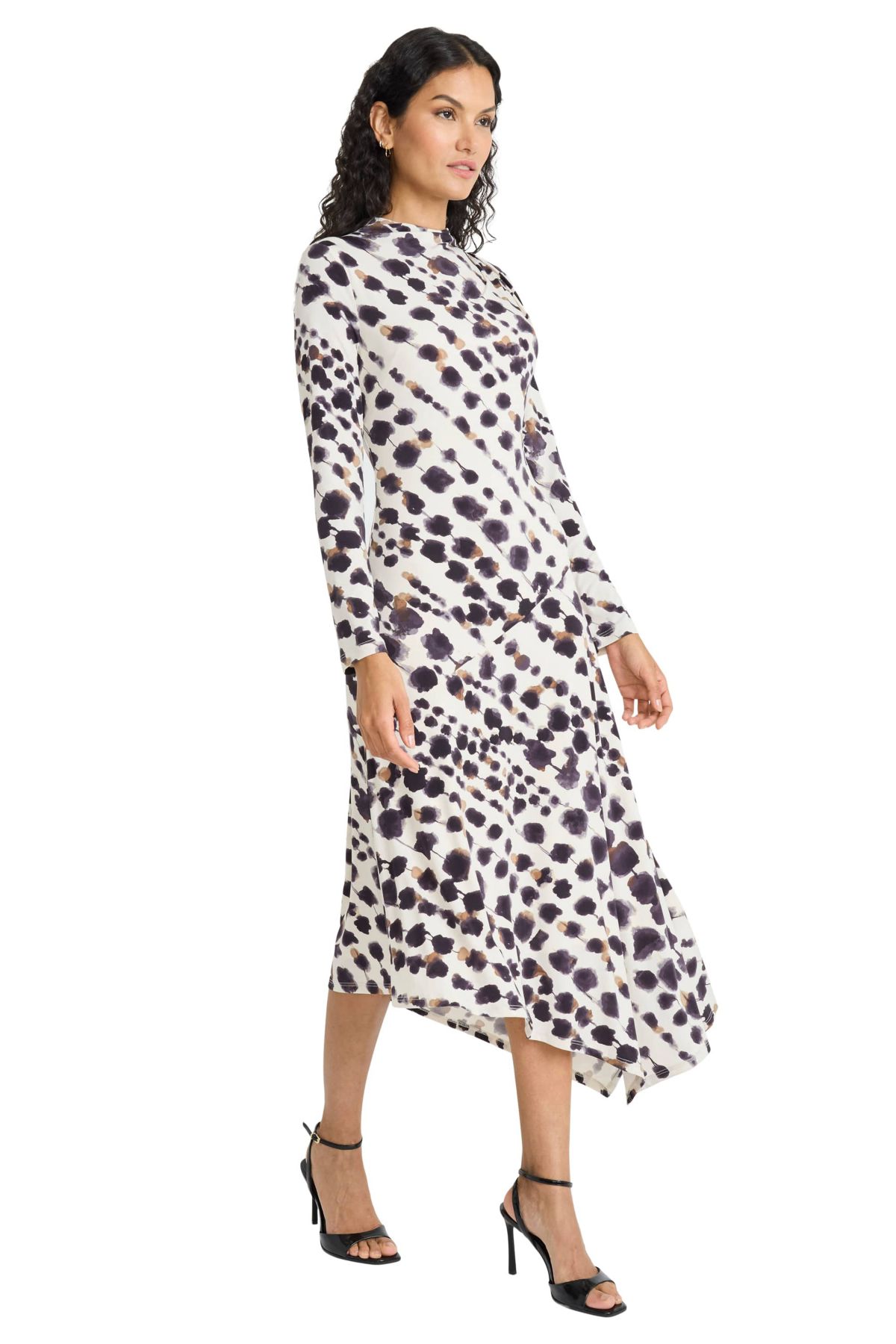 Asymmetrical Blurred Print Dress