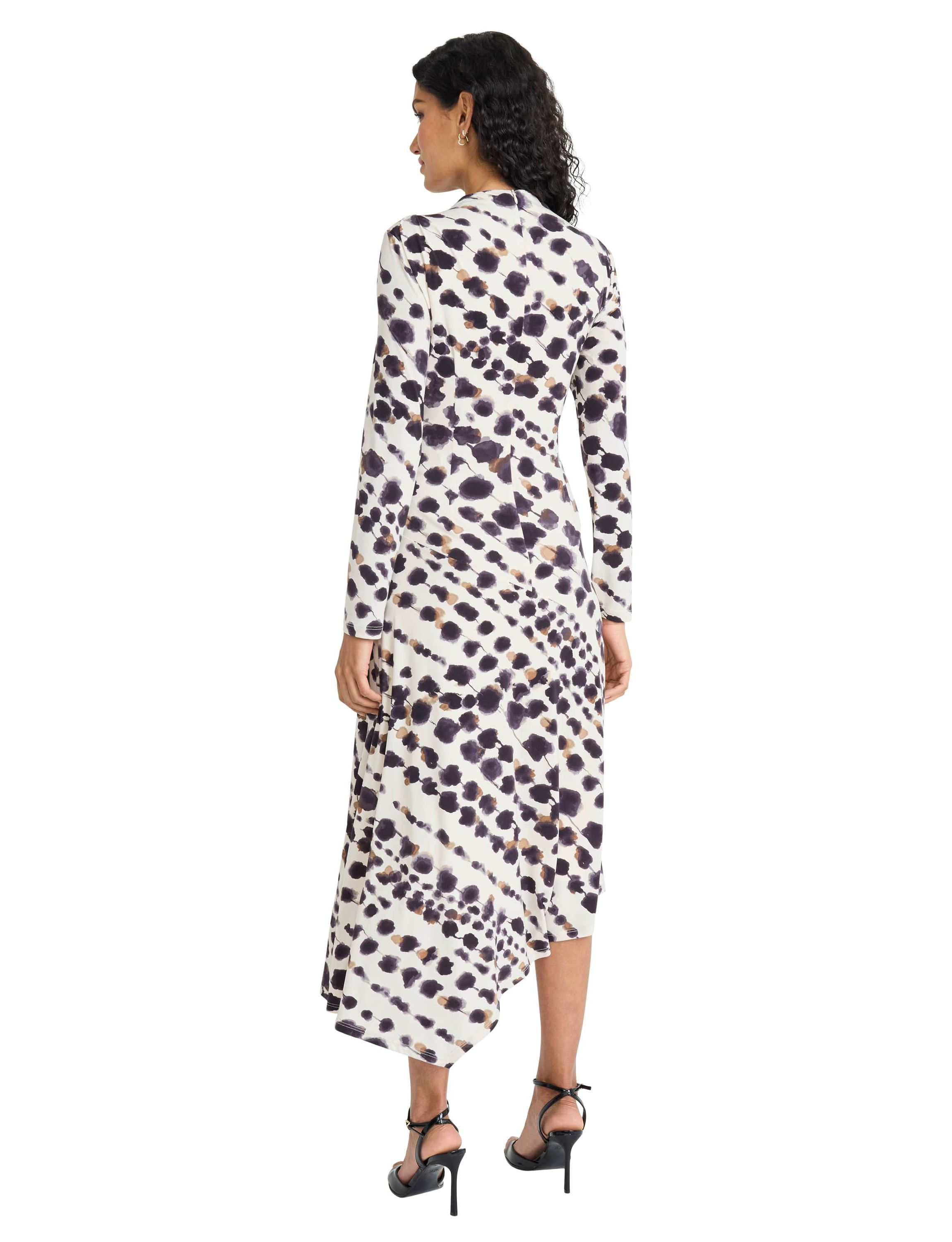 Asymmetrical Blurred Print Dress