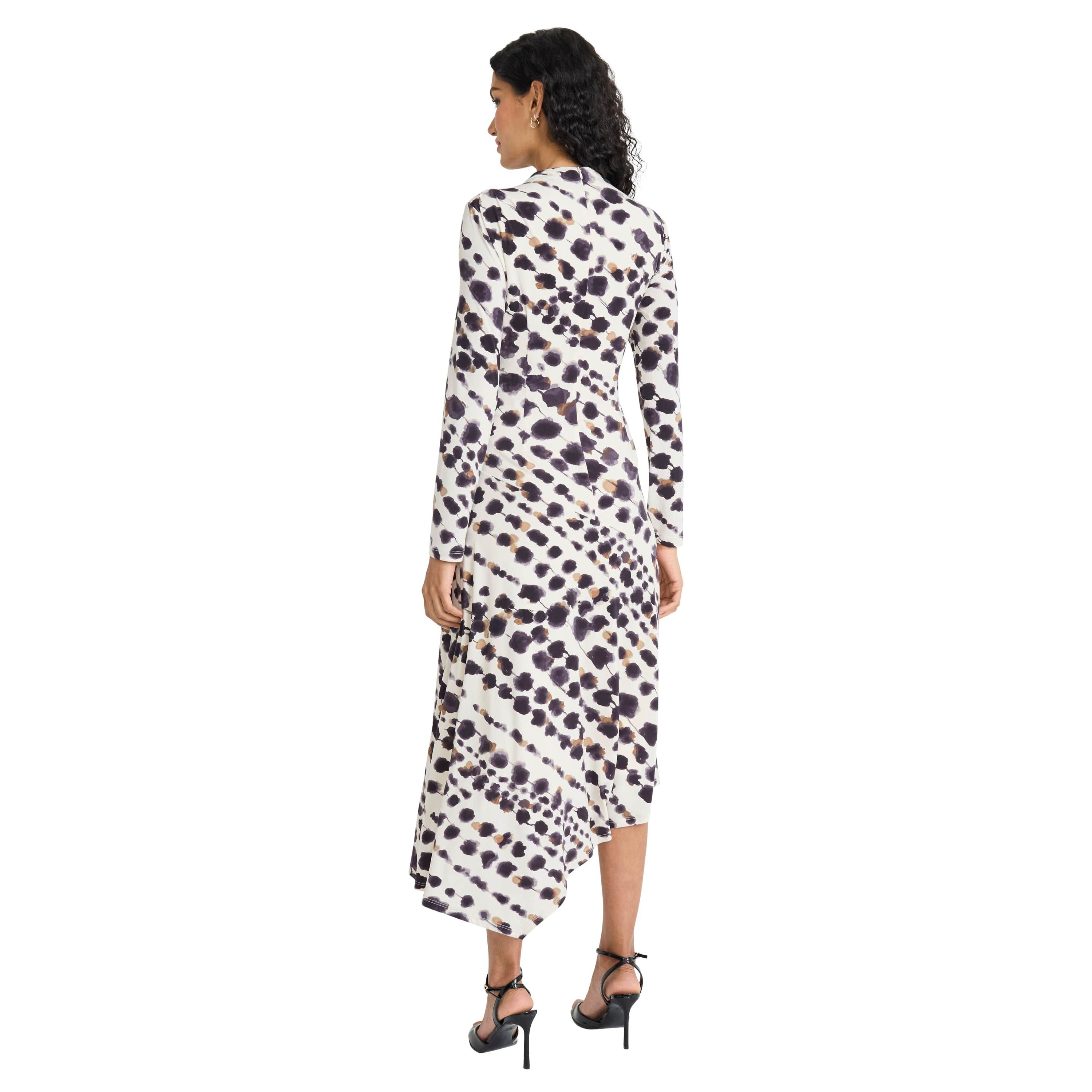 Asymmetrical Blurred Print Dress