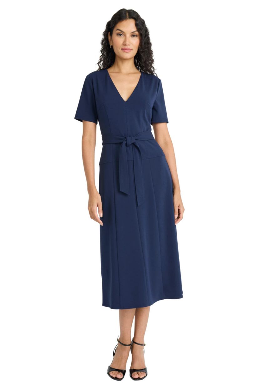Short Sleeve V Neck Dress