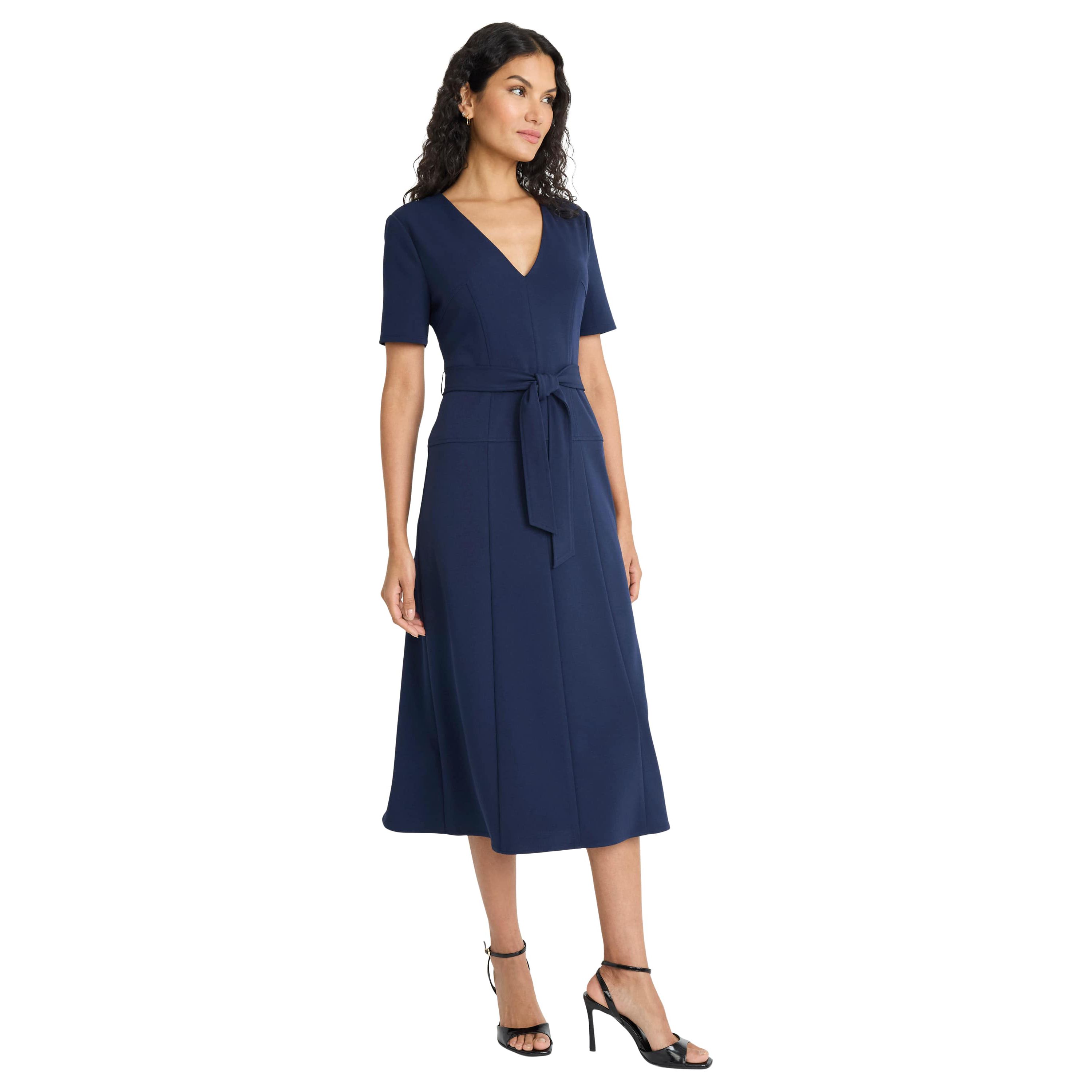Short Sleeve V Neck Dress