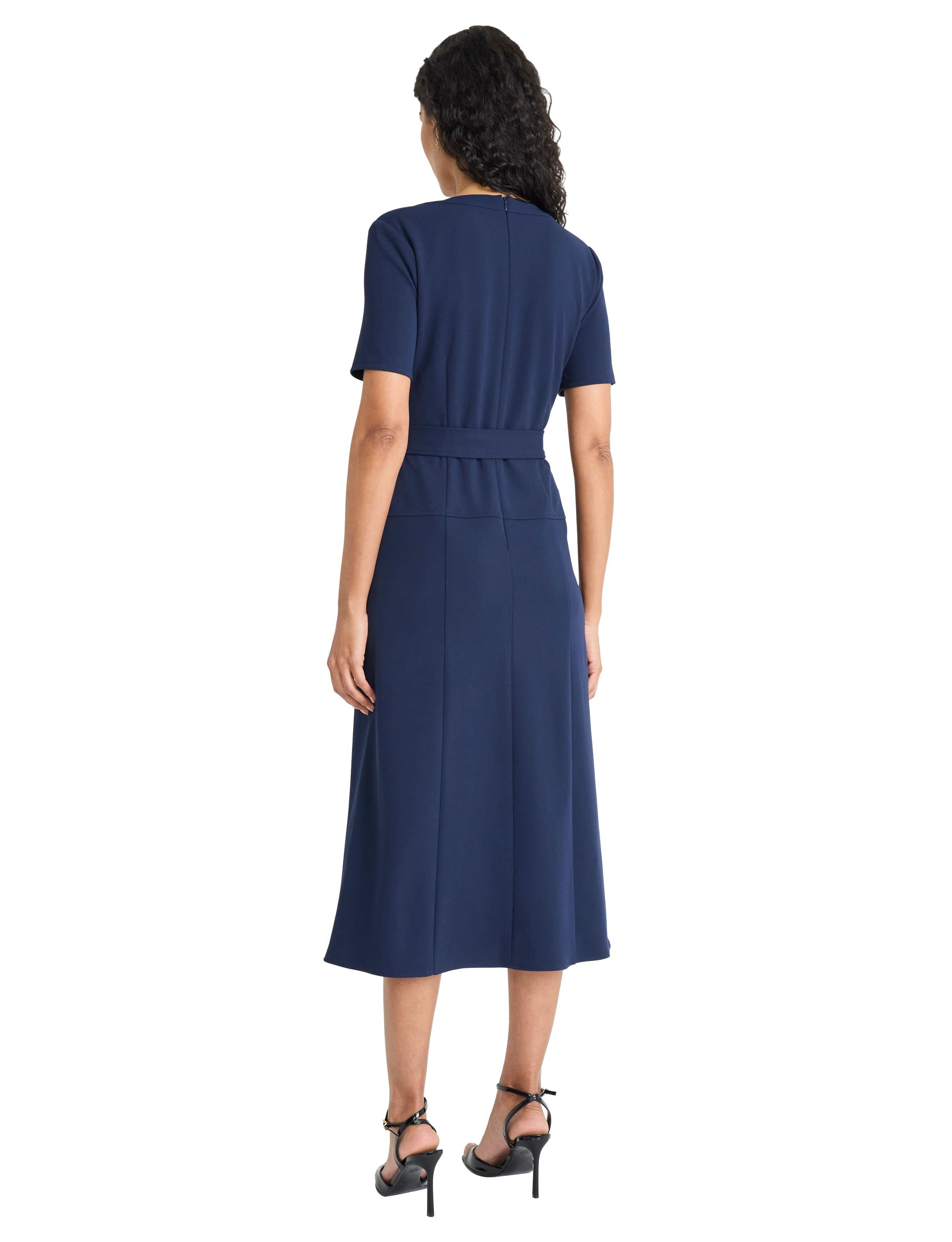 Short Sleeve V Neck Dress