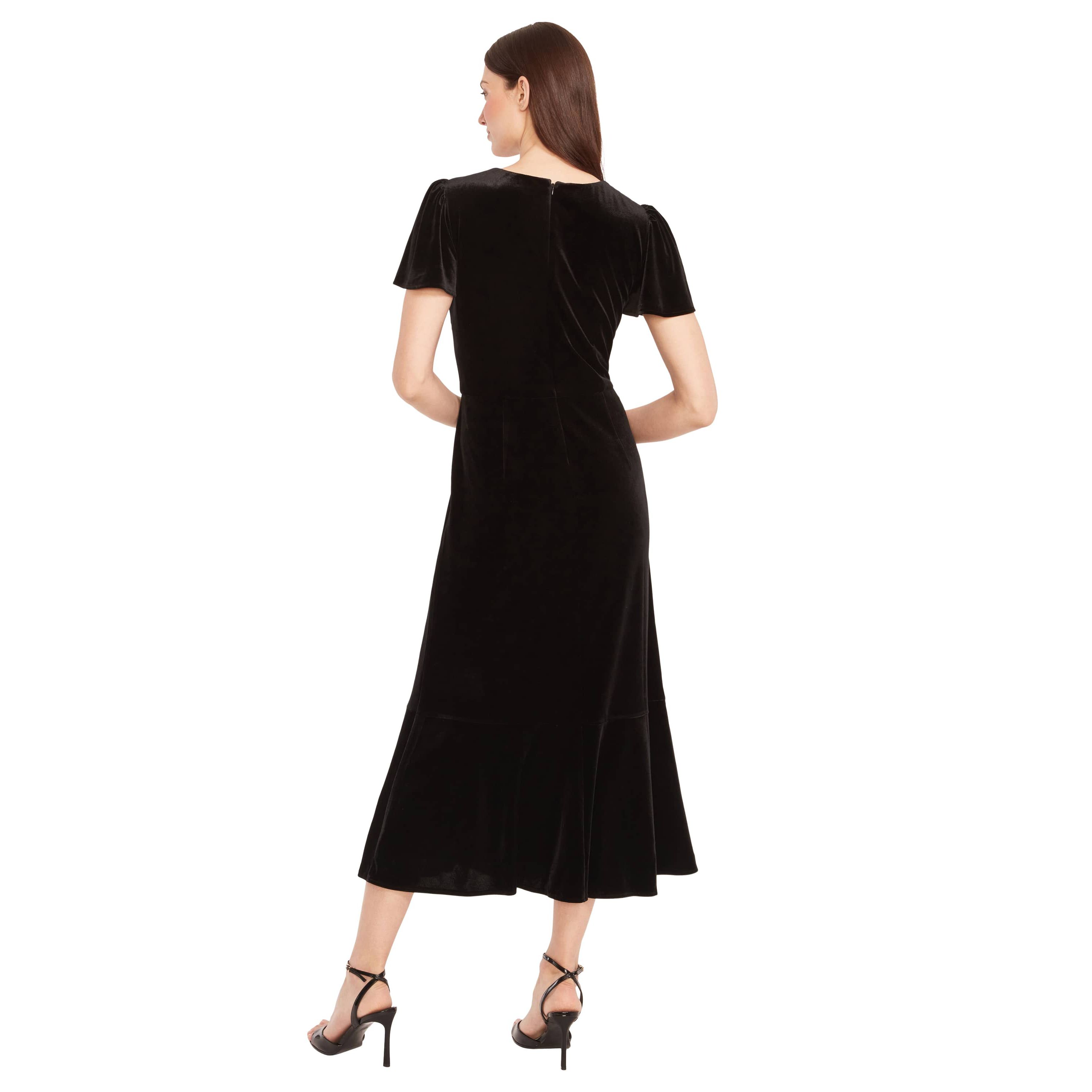 Ruffle Hem Velvet Dress