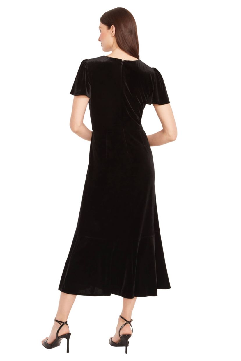 Ruffle Hem Velvet Dress