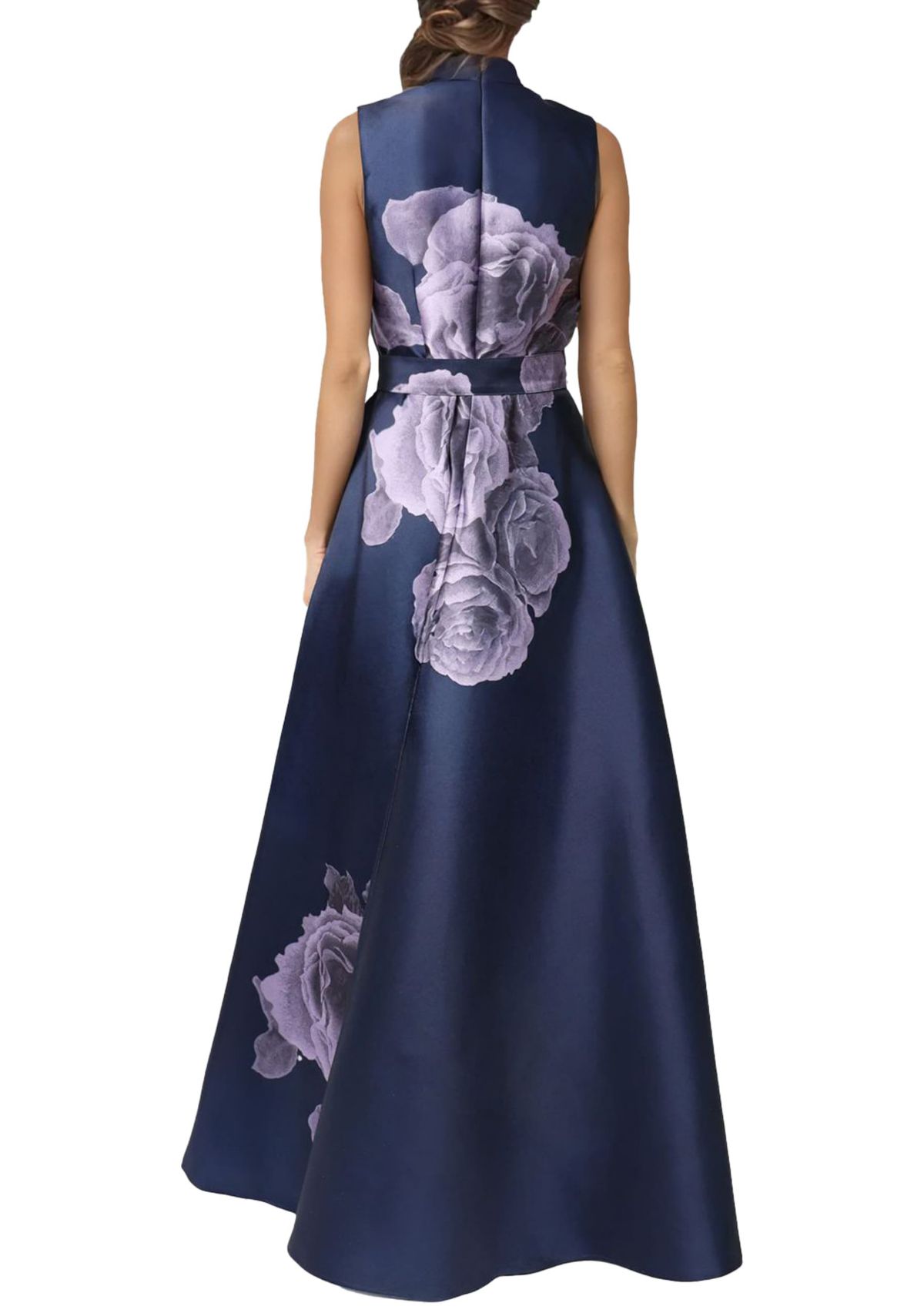 Sleeveless Floral Gown W Belt