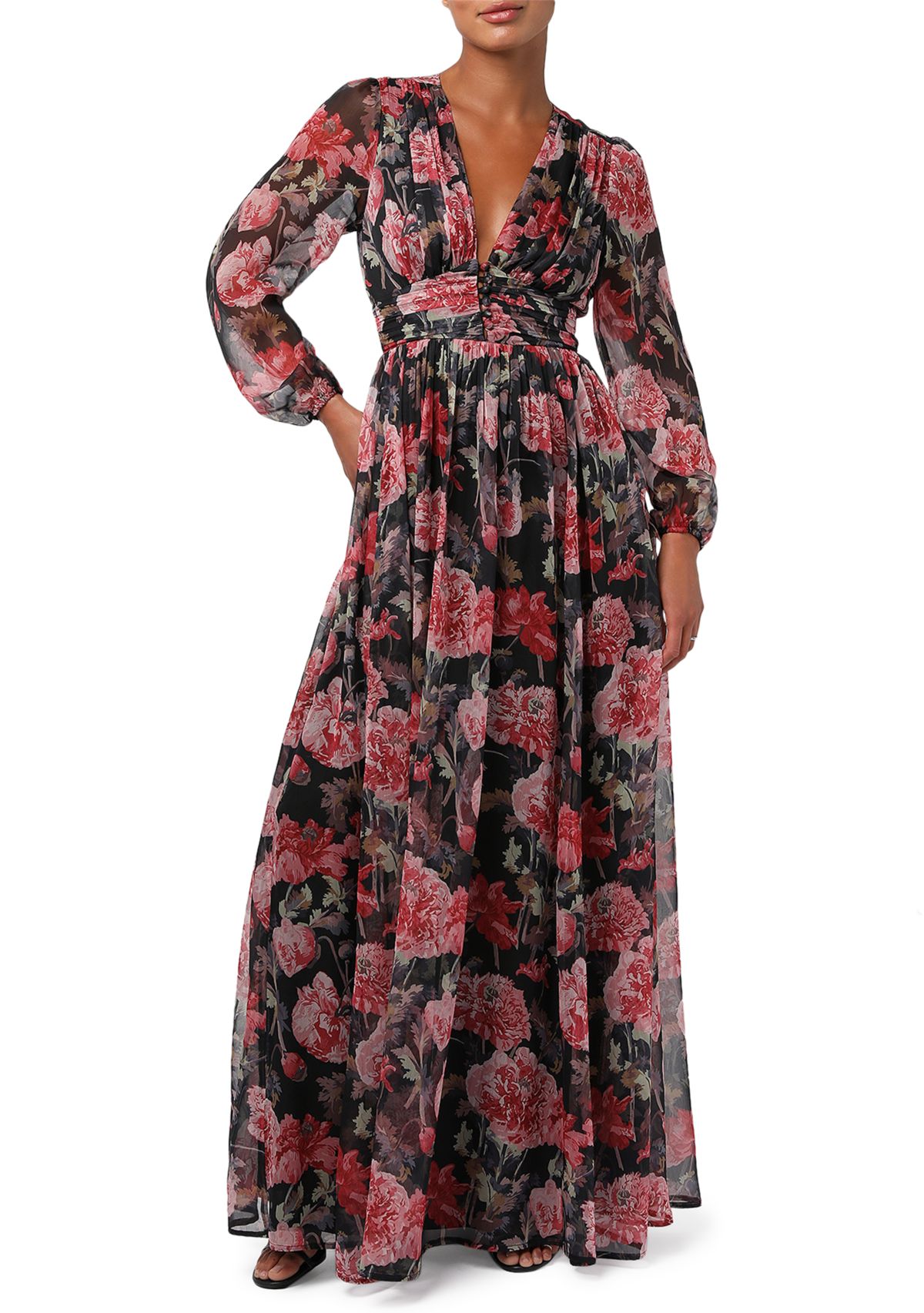 Womens Pearl Long Sleeve Maxi Dress