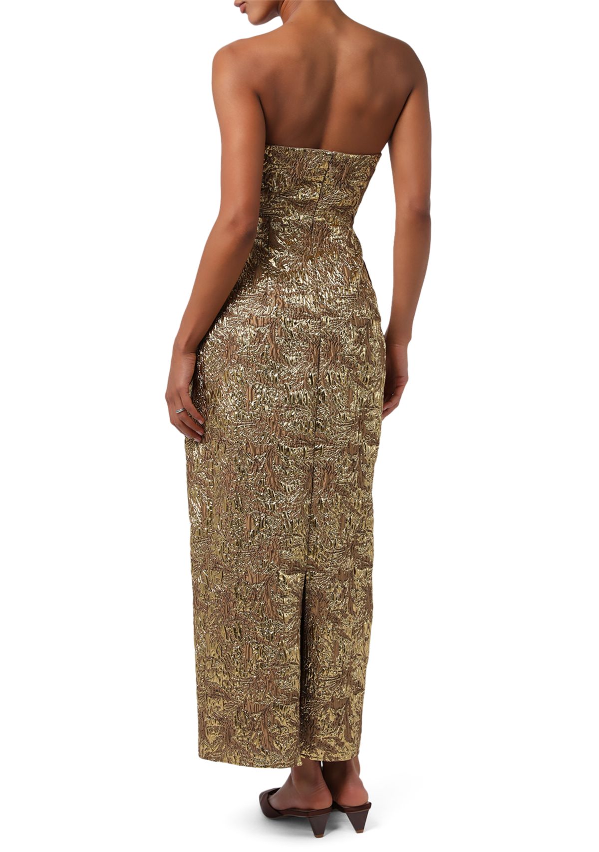 Womens Kya Strapless Brocade Midi Dress with Pockets