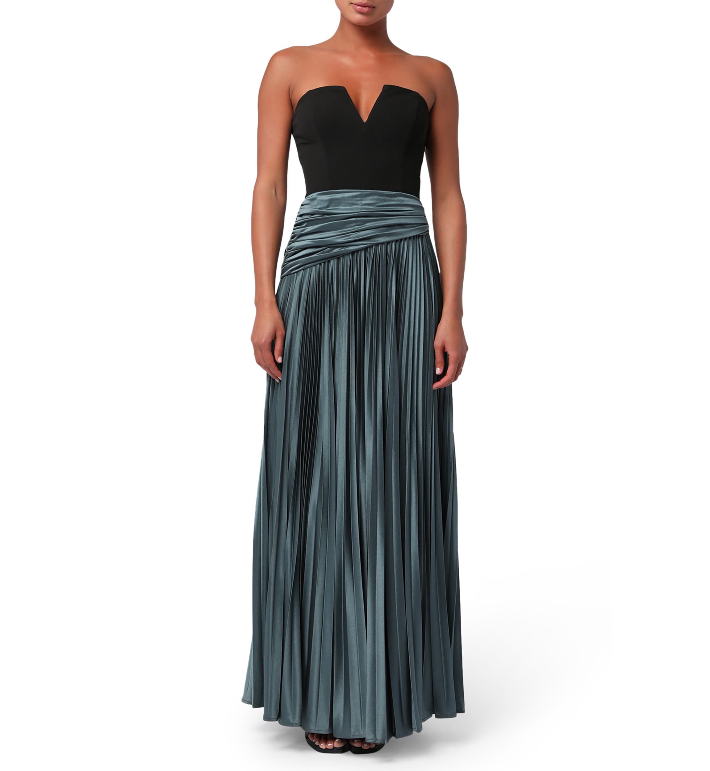 Womens Bryne Strapless Plisse Maxi Dress