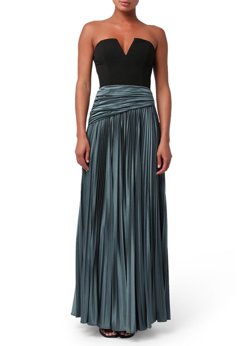 Womens Bryne Strapless Plisse Maxi Dress