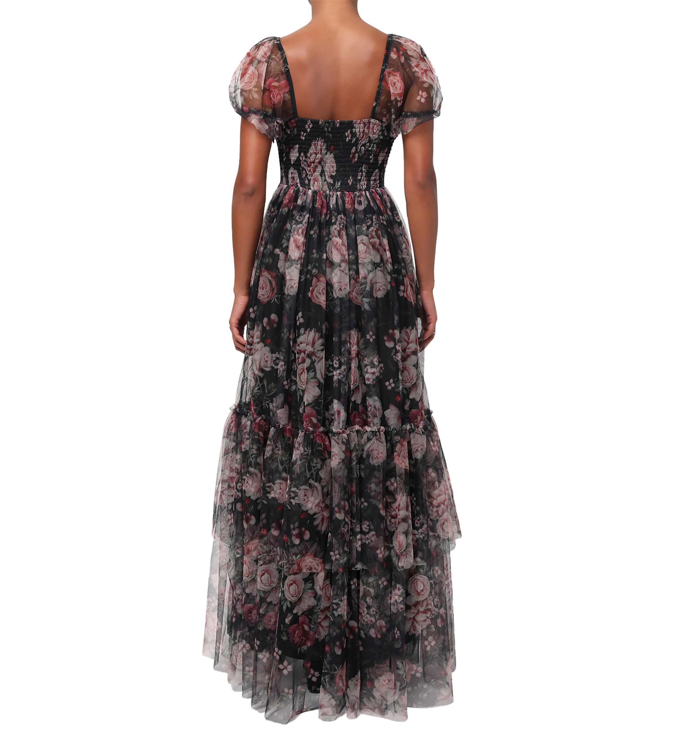 Womens Jenna Floral Mesh Maxi Dress