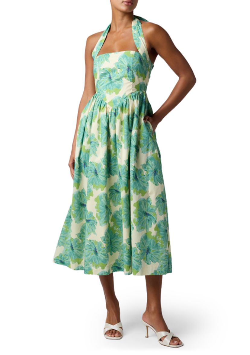 blue and white maxi dress Starlight A classic smocked maxi Day to Night H&M FLOWERS Size:44-2XL