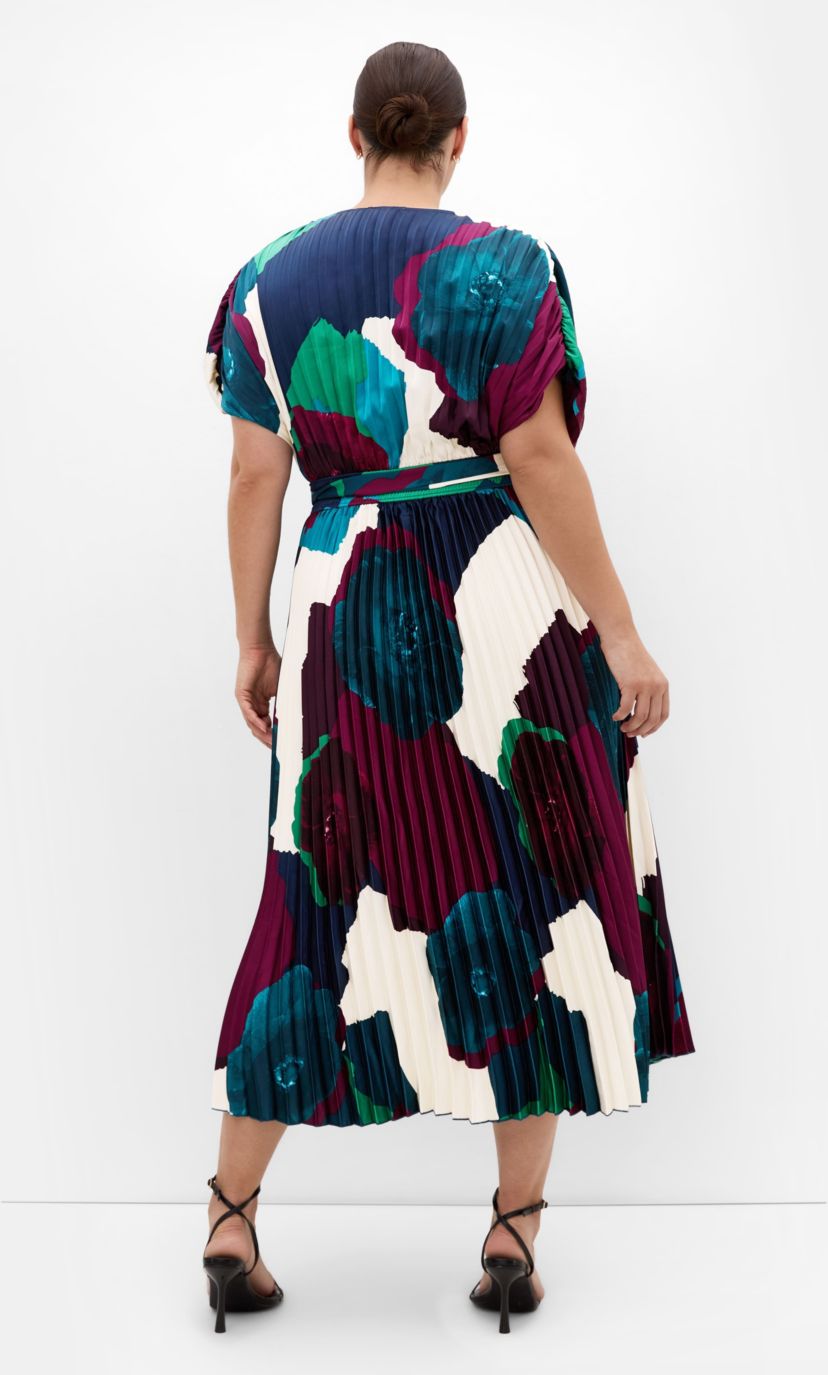 city chic pleated dress Women's Plus Size Aida Pleat Cobalt Maxi Dress