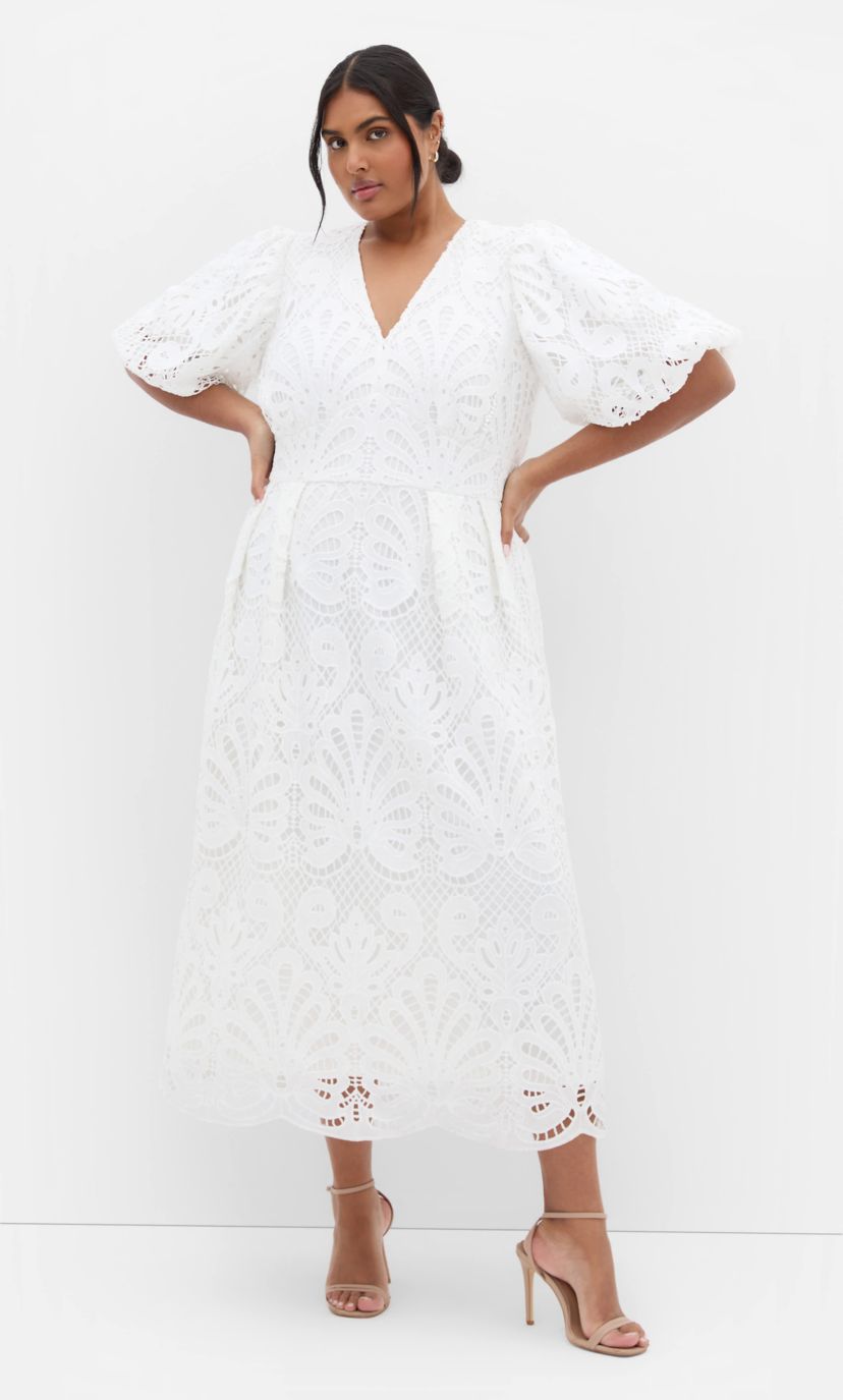 city chic dress with Opalescent Crystals ASSpecial Order Casual dresses Along with long sleeves and feature lace detailing City Chic Kylee Embroidered Midi