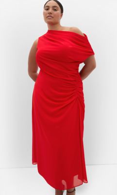 City Chic Women's Vivid Colour Maxi Dress, Red, 16 W