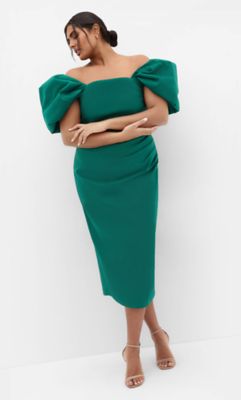 City Chic Women's Elyse Off Shoulder Midi Dress