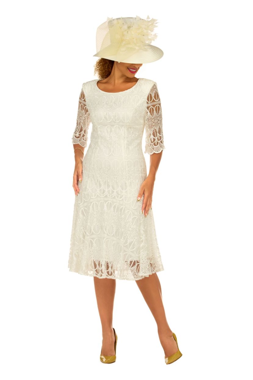 Embroidery Luxurious Lace Pleated Flare Dress
