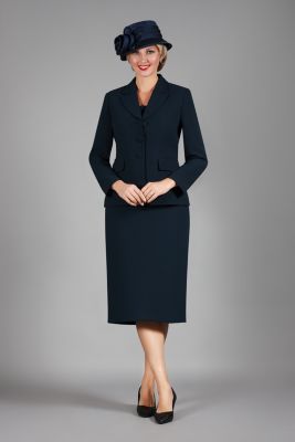 Giovanna Women's 2-piece Notch Layered Collar 3-Button Jacket & Skirt Suit