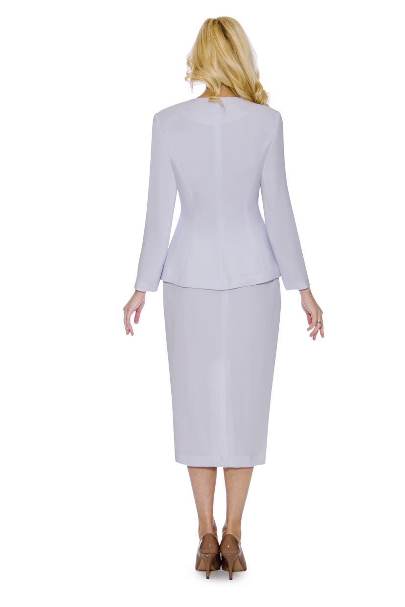 2-piece Shoulder Bow Skirt Suit in Crepe