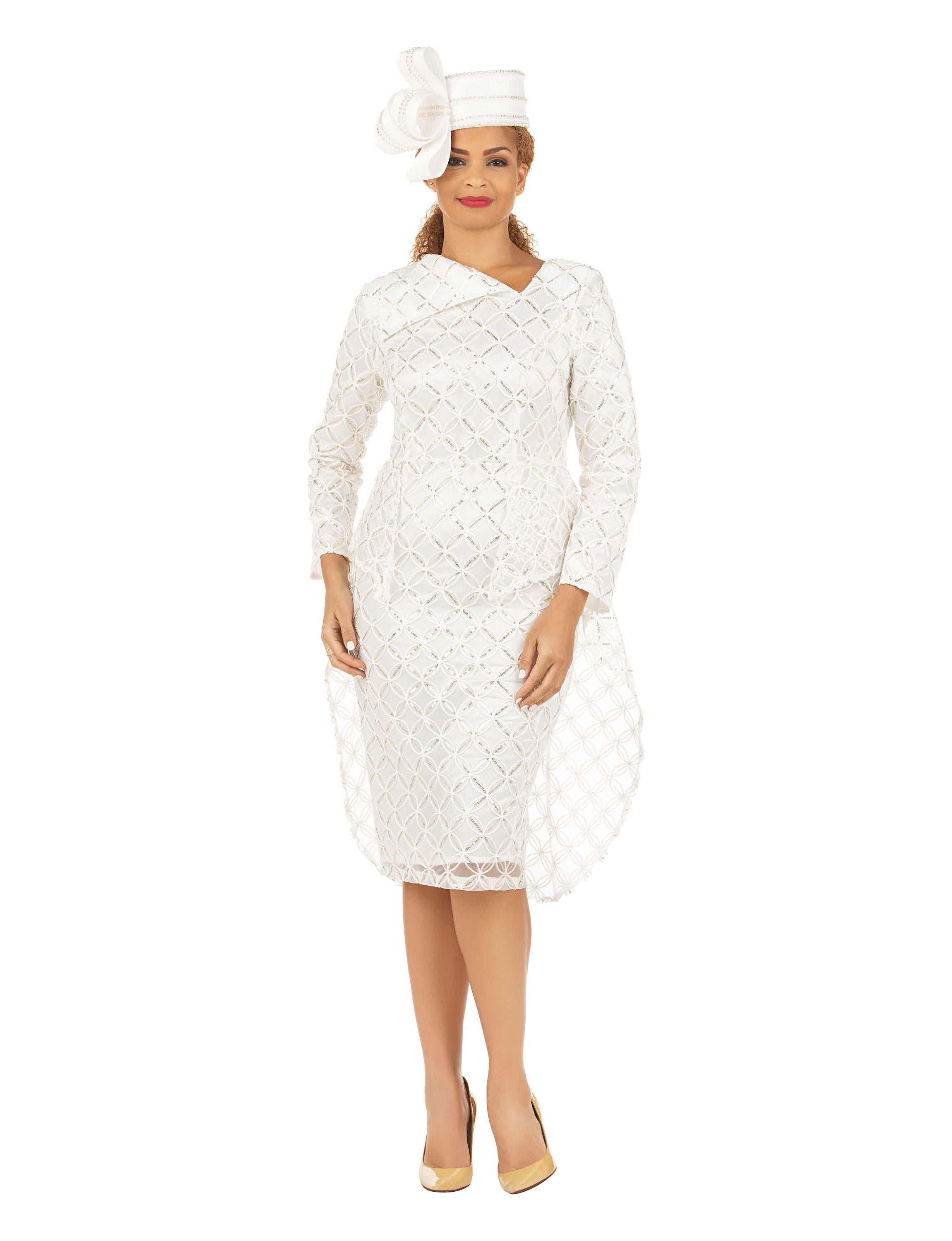 Giovanna Metallic Lace Shift Dress with Overlay | Belk