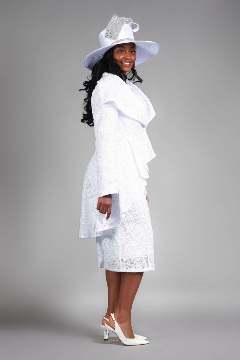 2-piece Luxurious Lace Dress with Asymmetrical Jacket