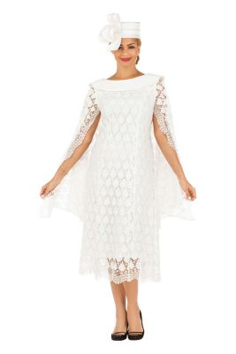 Giovanna Women's Luxurious Sequined Lace Shift Dress with Faux Cape and Rounded Lapel Collar, Ivory, 24