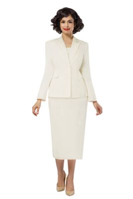 Giovanna Women's 2pc Notch Collar 2-button Skirt Suit - Plus