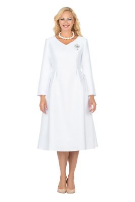 Giovanna Women's Timeless A-Line Dress with Jewel Brooch