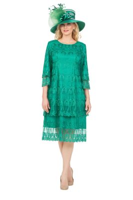 Giovanna Women's Elegant A-Line Tiered Lace Dress, 18