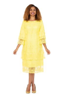 Giovanna Women's Elegant A-Line Tiered Lace Dress