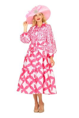 Giovanna Women's Bold Print Tiered Button-Front Midi Dress w/ Belt