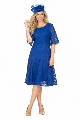 Giovanna Women's Ornate Lace Fit-and-Flare Midi Dress, 18