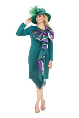 Giovanna Scuba Sheath Dress with Statement Bow & Sash, 24 W