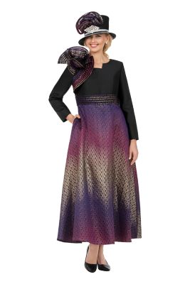 Giovanna Women's Ombré Metallic Brocade Shoulder Detail Long Dress, Black, 18