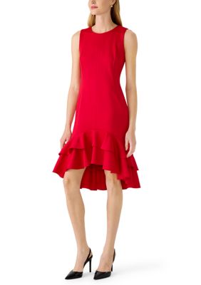 Tommy Hilfiger Women's Sleeveless Double Flounce Hi-Low Dress, 2