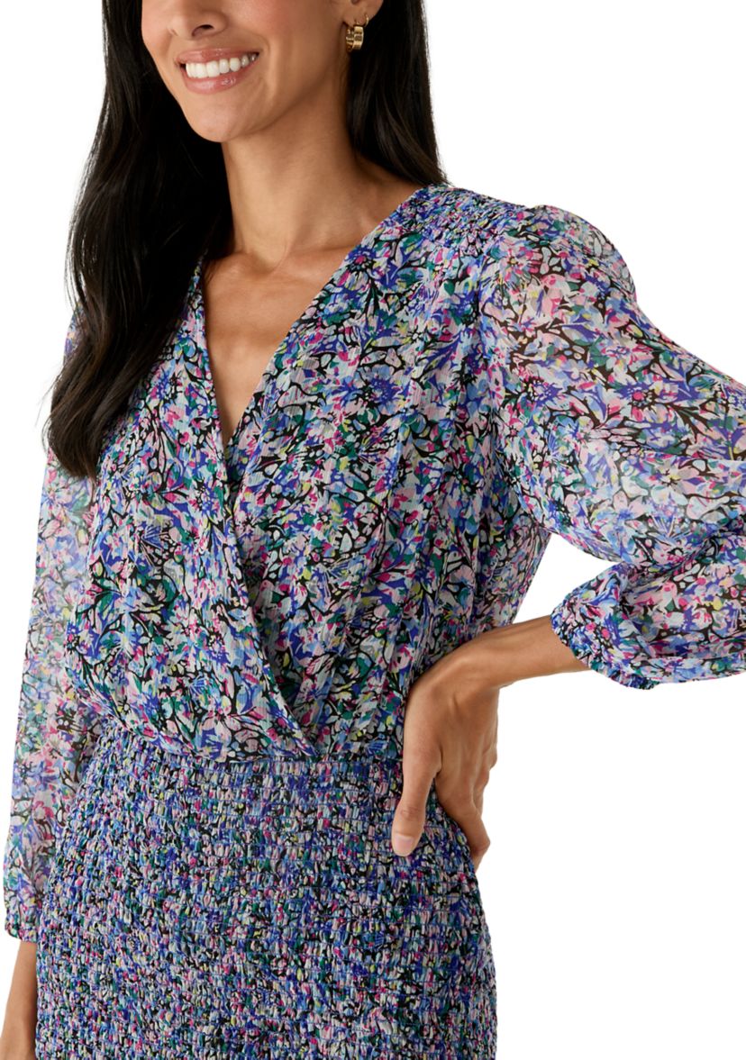BCBG Women's Long Sleeve Printed Chiffon Bodycon Dress | Belk