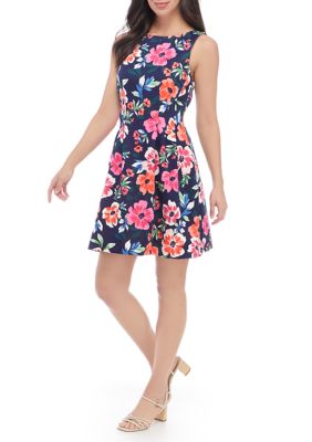 Vince Camuto Women s Sleeveless Floral Fit and Flare Dress belk