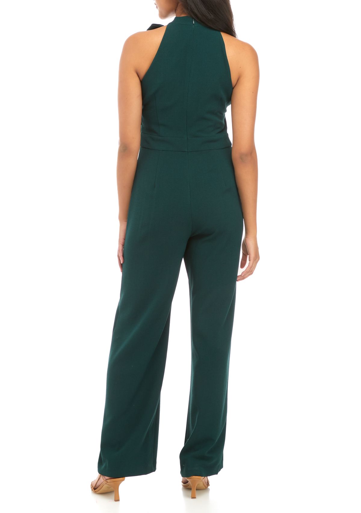 Signature Stretch Crepe Bow Neck Halter Jumpsuit
