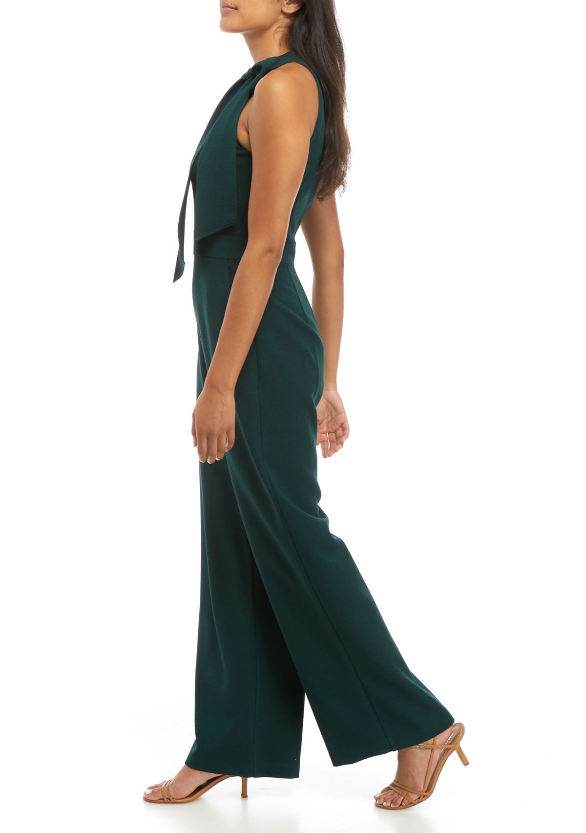 Signature Stretch Crepe Bow Neck Halter Jumpsuit