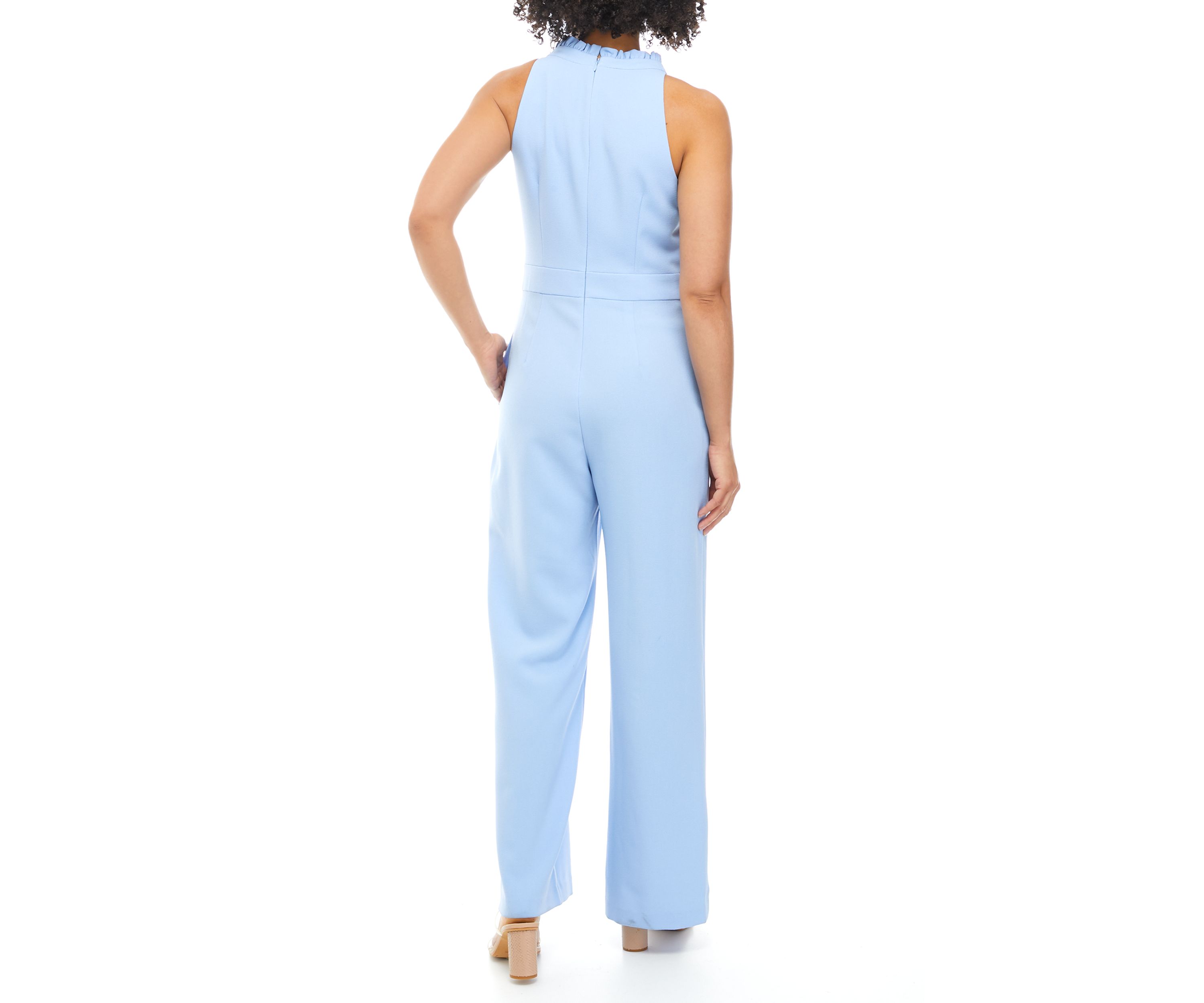 Womens Ruffle Neck Jumpsuit