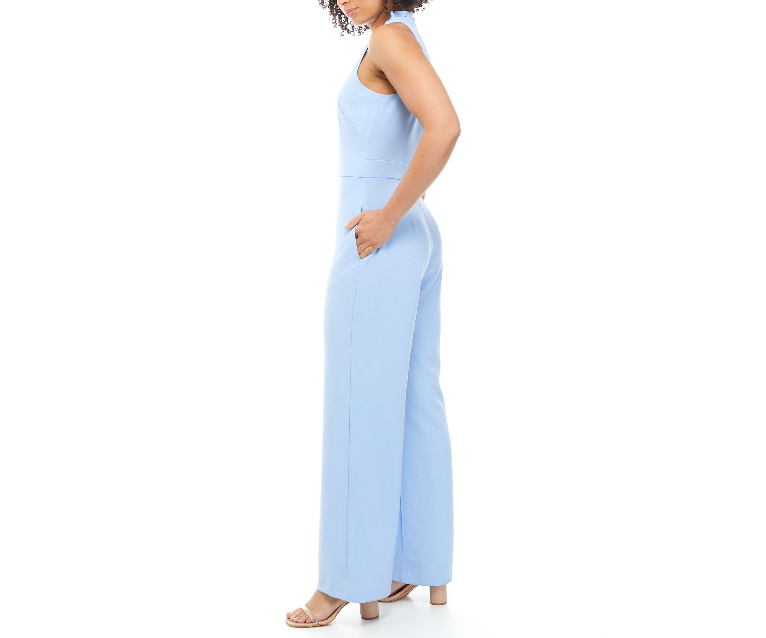 Womens Ruffle Neck Jumpsuit