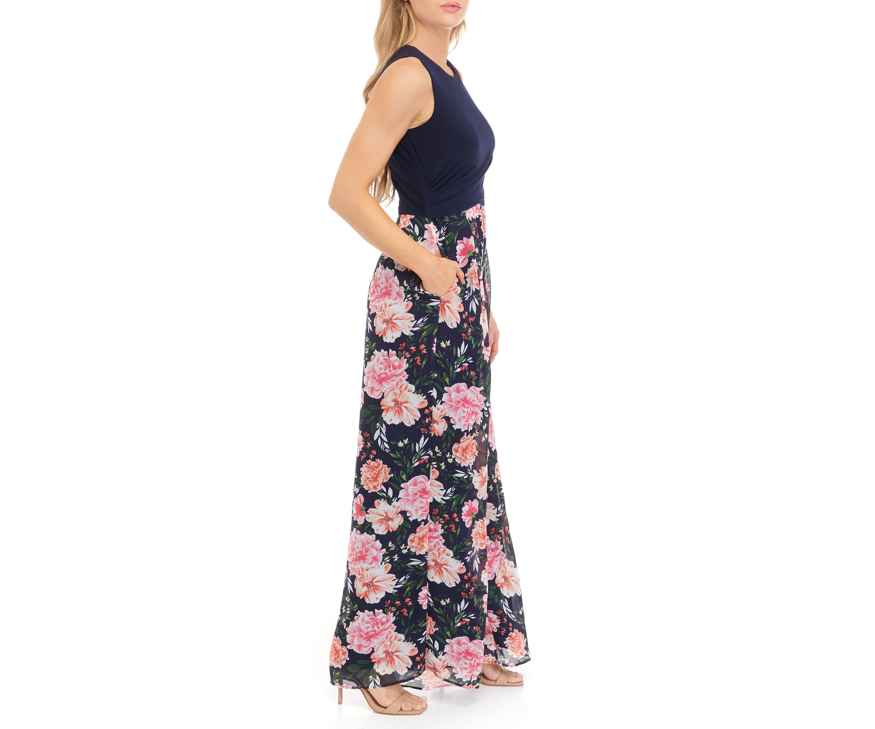 Womens Sleeveless Floral Printed Jumpsuit 
