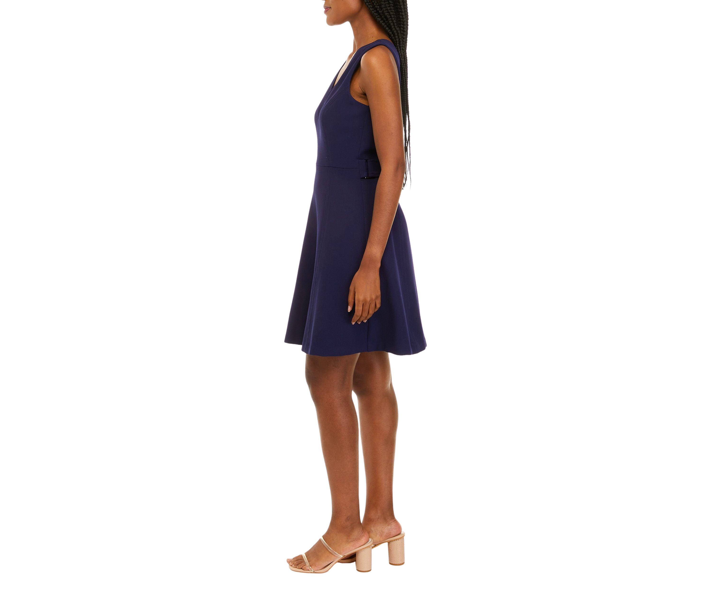 Sleeveless Crepe V-Neck Dress