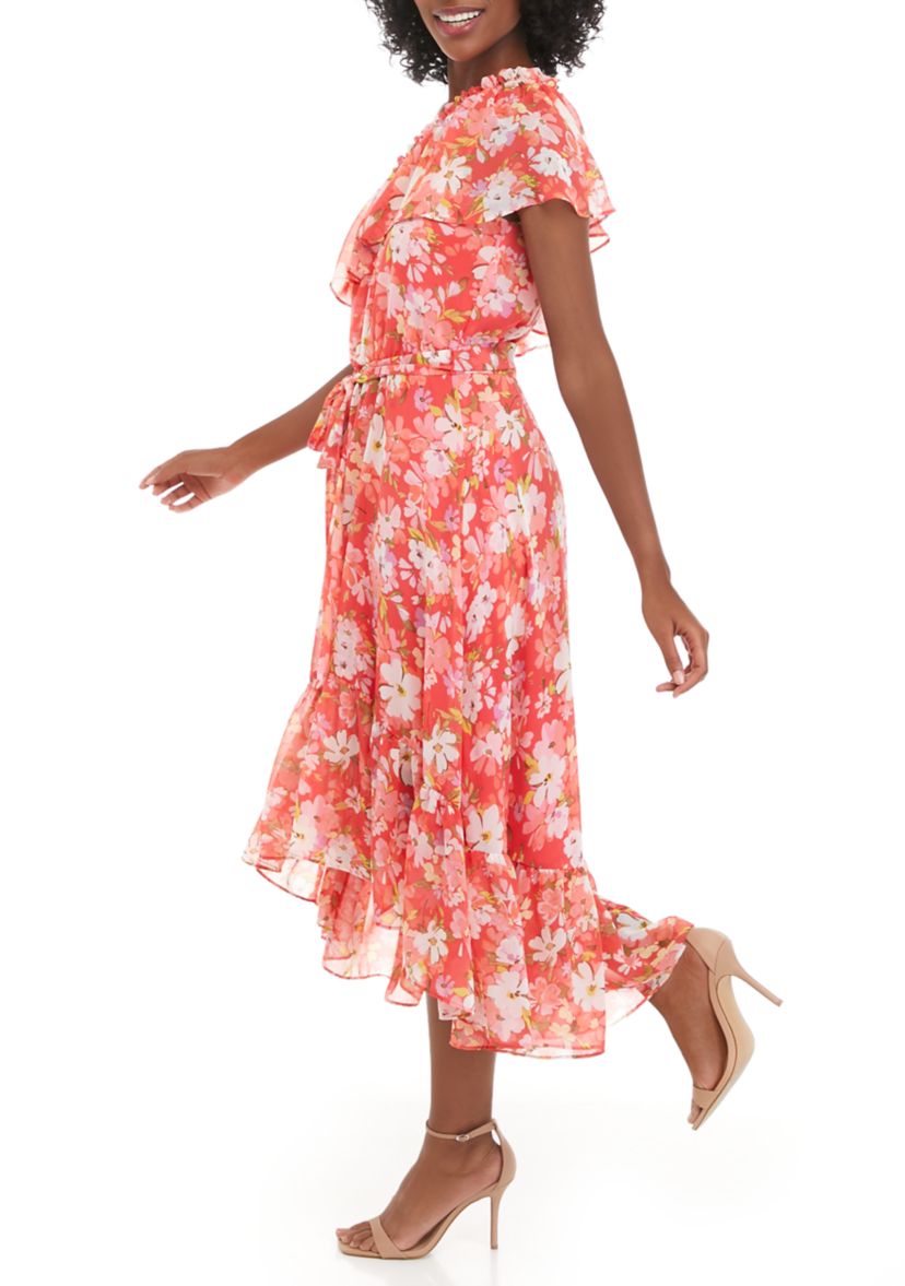 Womens One Shoulder Floral Dress