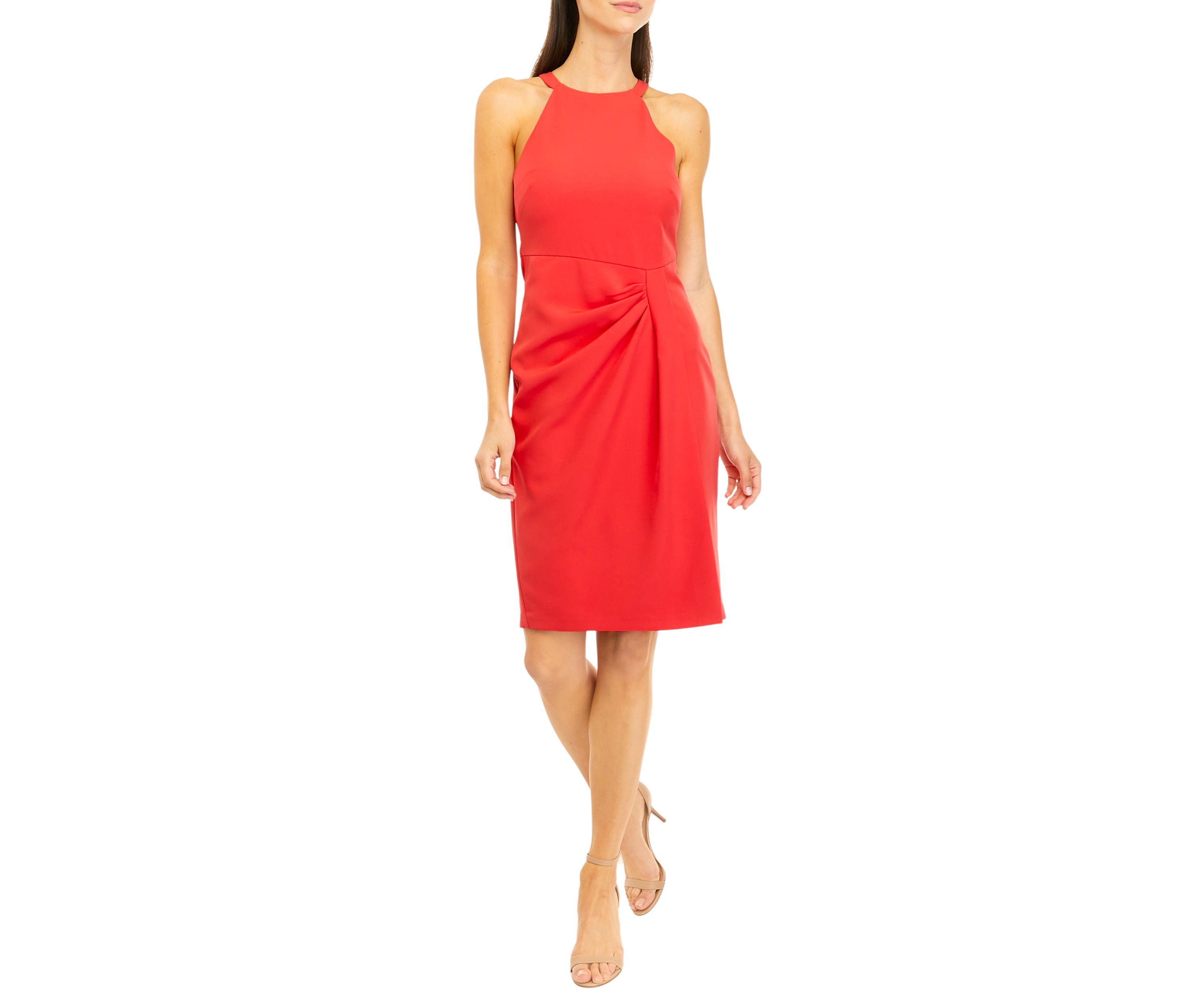 Laguna Halter Side Tuck Bodycon Dress