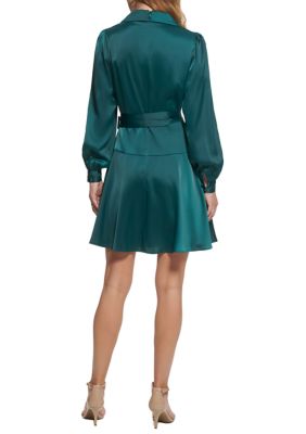 Vince Camuto Women's Long Sleeve Faux Wrap Dress