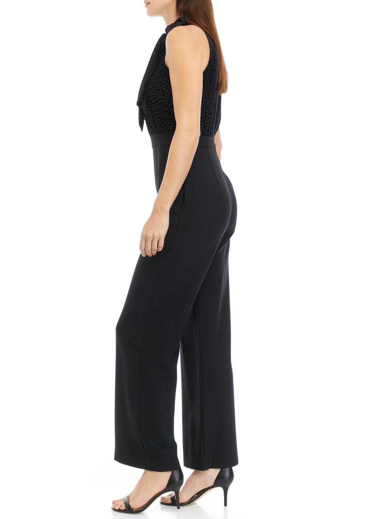 Womens Sleeveless Halter Neck Solid Jumpsuit
