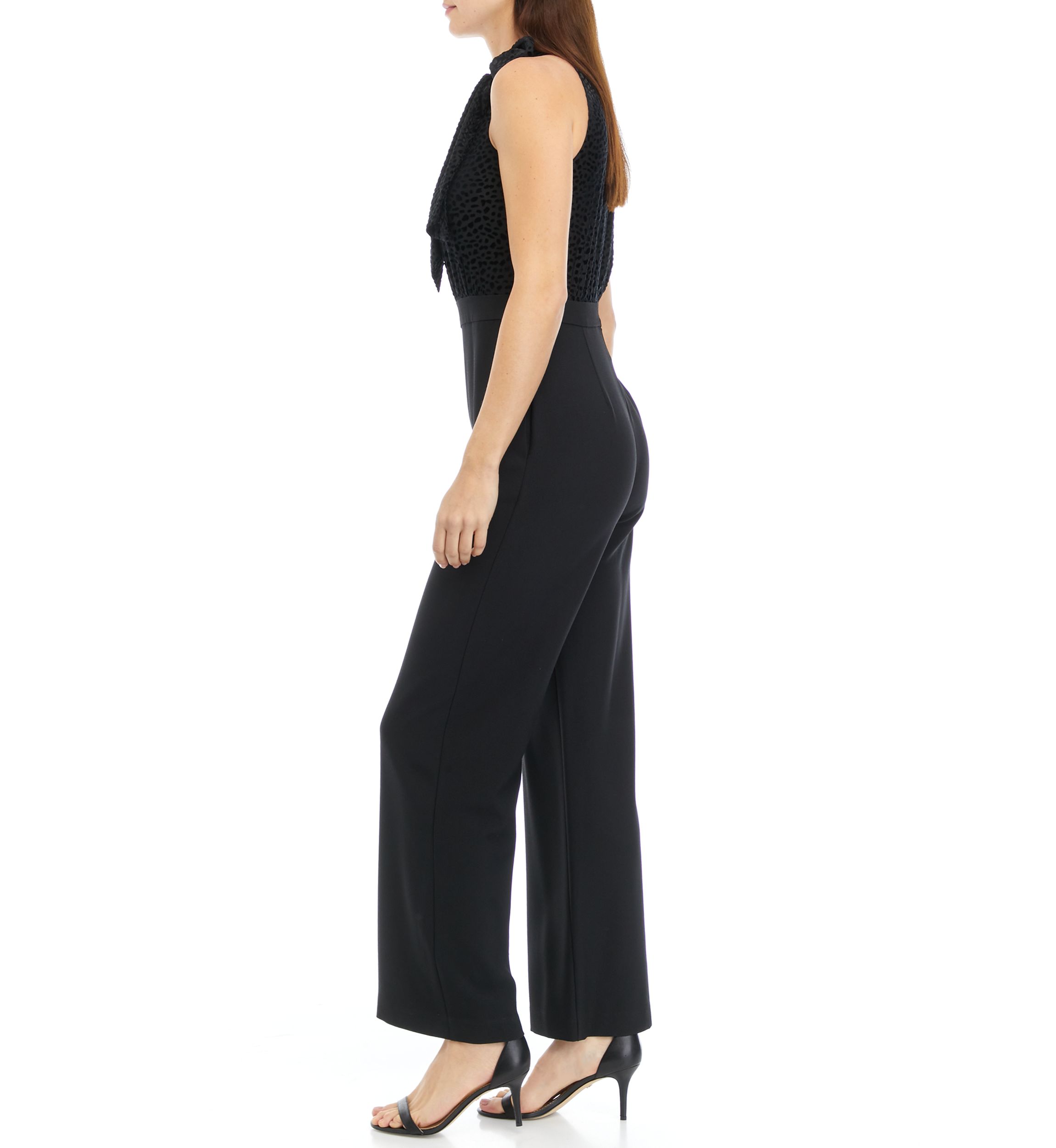 Womens Sleeveless Halter Neck Solid Jumpsuit