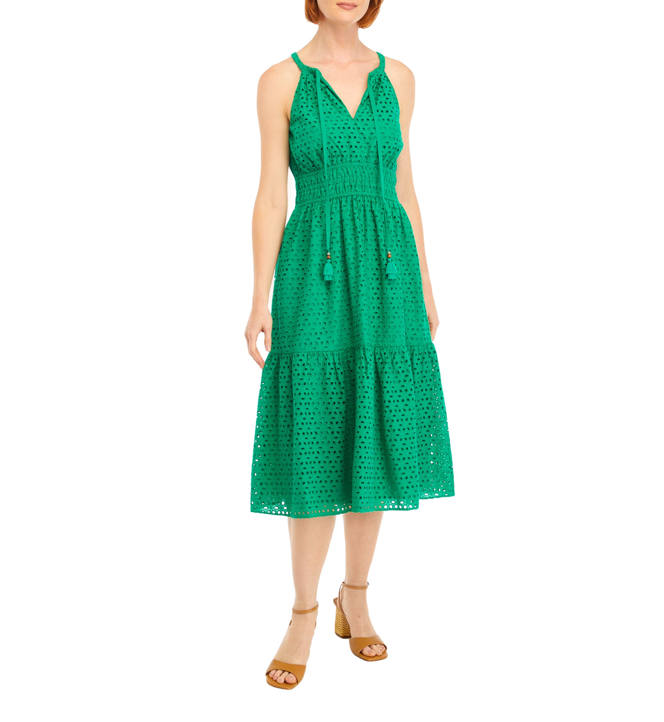 Womens Sleeveless Halter Fit and Flare Dress