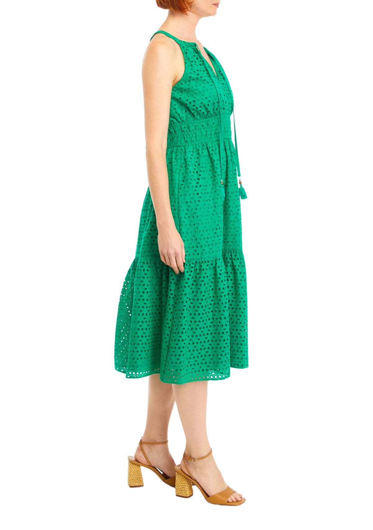 Womens Sleeveless Halter Fit and Flare Dress